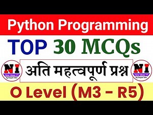 O Level python online Test | python mcqs questions and answers | Top 30 python Programming MCQs