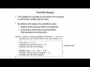 Variable Scope in Java