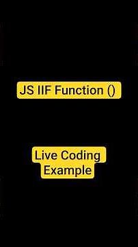 JavaScript Immidiate Invoke Function (IIF) explained with example.