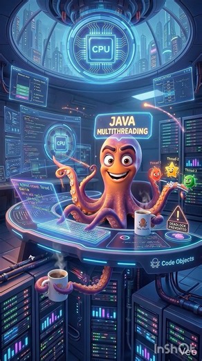 Java Multithreading Explained! 🐙⚡ #Java #Coding #shorts