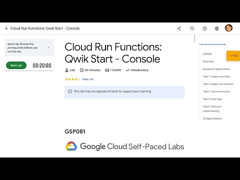 Cloud Run Functions: Qwik Start - Console GSP081