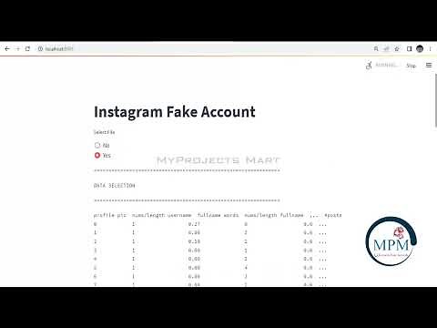 Python Web Application-Instagram Fake Account Detection using Machine Learning | Final Year Projects