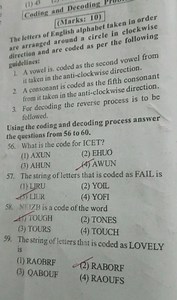 Coding and Decoding(Marks: 10)The letters of English alphabet... | Filo