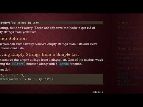 How to Efficiently Remove '' From a List in Python