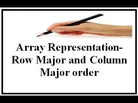Array Representation-Row Major and Column Major order