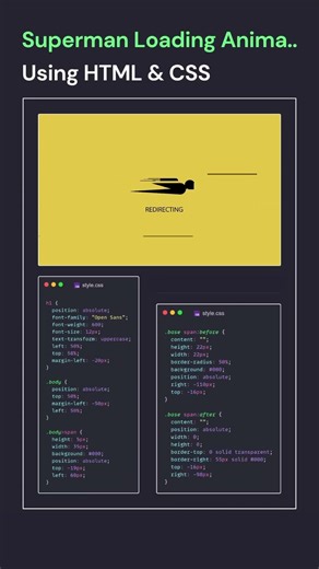 Superman Loading Animation #backend #coding #html #css #webdesign #programming #python #javascript