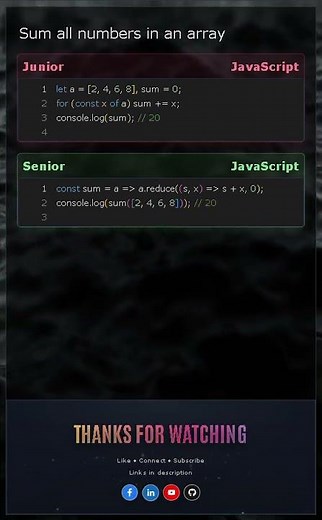 Sum of Array in JavaScript | Junior vs Senior