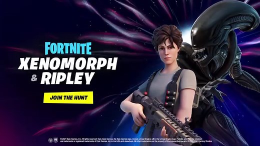 Suit up with all-new Ripley and Xenomorph outfits in Fortnite, available now in the in-game item shop for a limited time. | Alien: Romulus