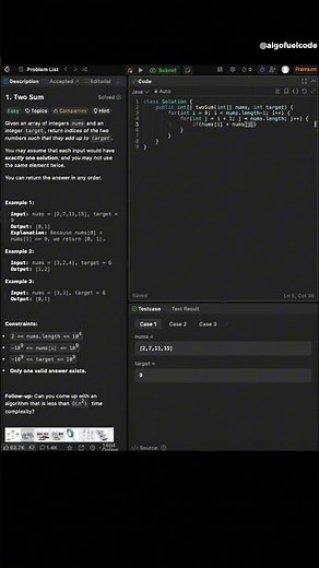 LeetCode #1 - Two Sum in Java (Quick Solution 💡)