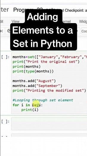 Adding Elements to a Set in Python/Set Modification Trick #python #ai