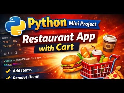 Python Mini Project | Restaurant Menu App using Dictionary & Cart System | Beginner Friendly