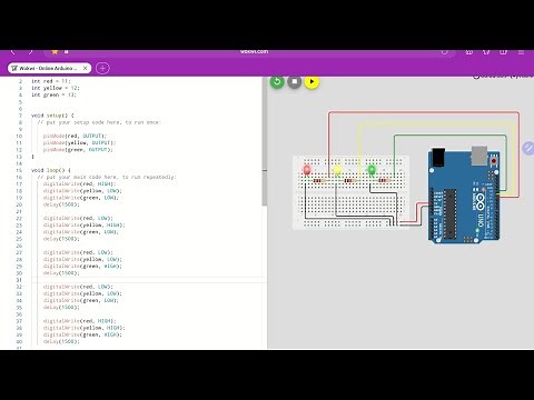 LESSON 2: How To Easily Code LED Blinking (Multiple LEDs) By using Arduino Uno || Wokwi
