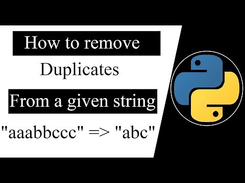 How to remove duplicates values from a given string | python programming tutorials for beginners