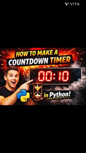 How to make a countdown timer by using python #coding #freecodecamp #womenwhocode #wwcode #coder