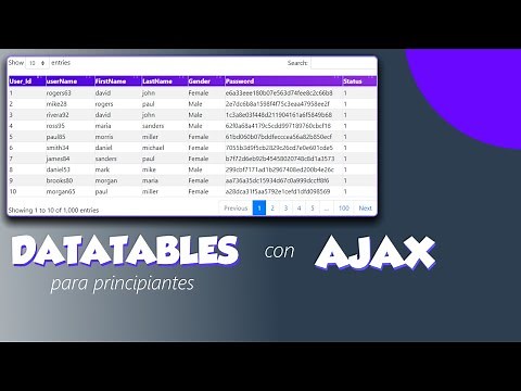 Mostrar Base de datos con Ajax - Datatables