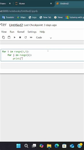 Python Star Pattern Program ⭐ Right Shift Pattern | Python for Beginners #shorts