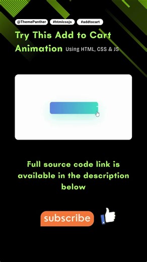 🛒 Add to Cart Button Animation Using HTML CSS & JS ❤️ #htmlcssjs #addtocart #cssanimation #shorts