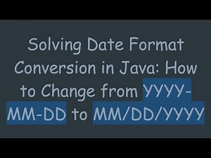 Solving Date Format Conversion in Java: How to Change from YYYY-MM-DD to MM/DD/YYYY