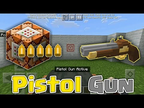How to make a Pistol Gun 🔫 in Minecraft Command Block Trick!