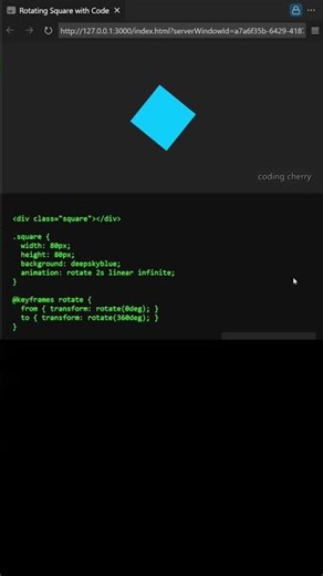 Rotating Square Animation Using CSS & JavaScript | Beginner Project #CSS #JavaScript #RotatingSquare