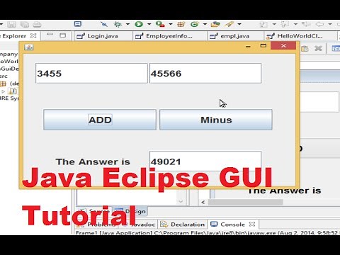 Java Eclipse GUI Tutorial 1 # Creating First GUI Project in Eclipse