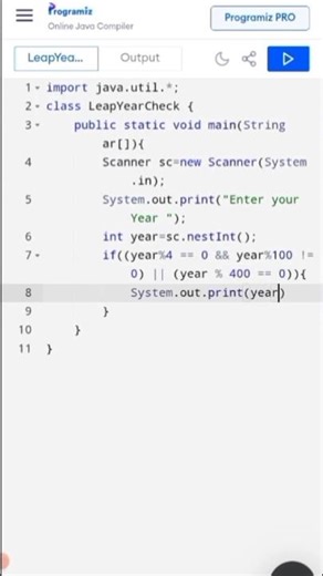check leap year in java program #java #code #reels #programming #expose