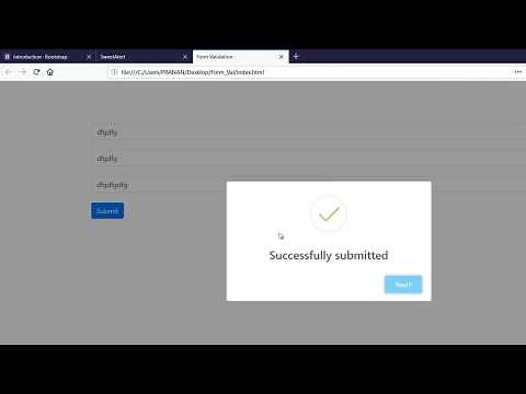 Simple JavaScript Form Validation using Sweet Alert and Bootstrap 4