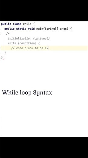 while loop in java