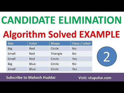 2. Candidate Elimination Algorithm | Solved Example - 2 | Machine Learning by Mahesh Huddar