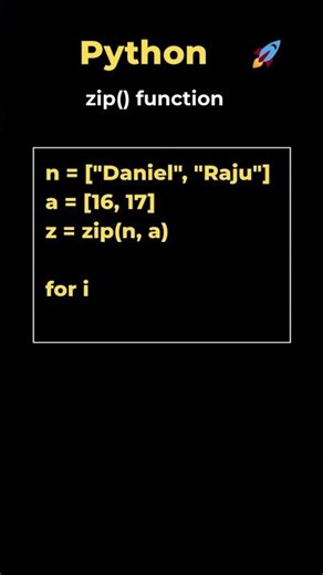 20. zip() function in Python #coding #datascience