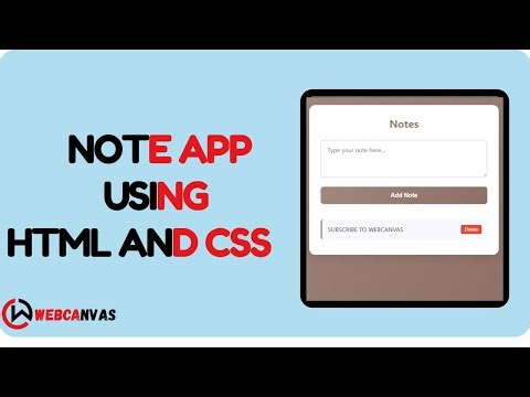 Notes App | HTML CSS JS | Web Canvas