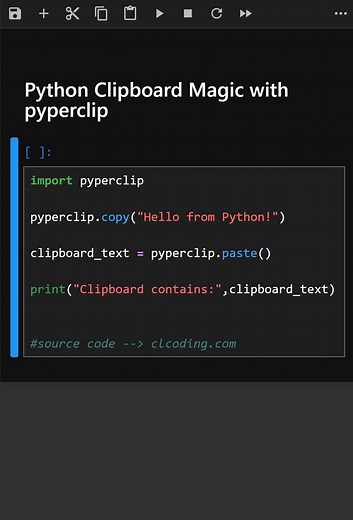 Python Clipboard Magic with pyperclip#pythonforbeginners #python3 #numpy #pythonsofinstagram #codewithpython #codingshorts #pythonprogram #PythonProgramming | Python Coding