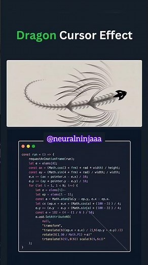 🔥 Dragon Cursor Effect Using HTML, CSS & JavaScript | Magical UI Design #Shorts