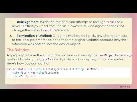 Understanding null in Java: Why You Can't Read a List Object from a File