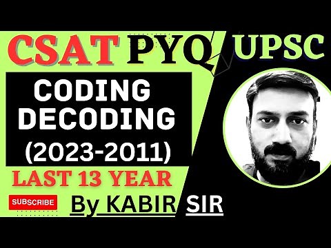 CSAT Coding Decoding PYQ Topic wise | UPSC Prelims 2024 Complete Video, Reasoning