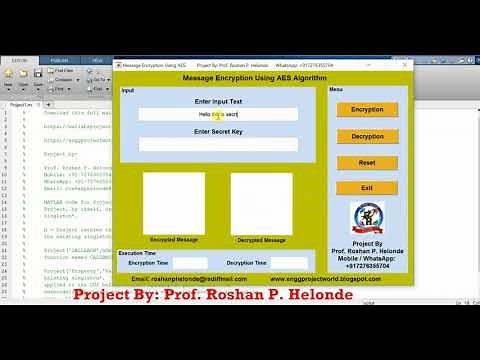 Message Encryption Using AES Algorithm Matlab Project Source Code | AES Data Encryption Decryption