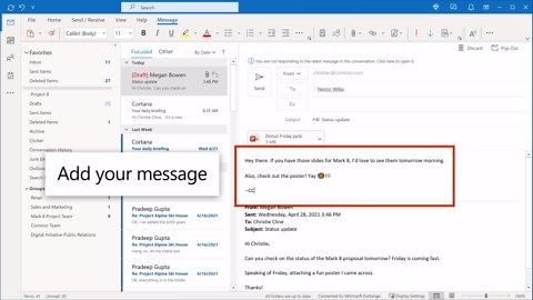 Create, send, and reply to an email