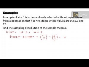 Lecture46: Sampling Distribution of the mean and example