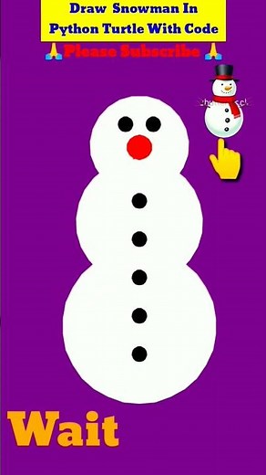 ☃️Draw Snowman In Python Turtle With Code|#shorts #snowman #youtubeshorts #coding
