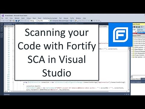 Scanning your Code with Fortify Static Code Analyzer in Visual Studio (2019)