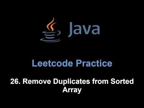 Leetcode 26. Remove Duplicates from Sorted Array (Java)