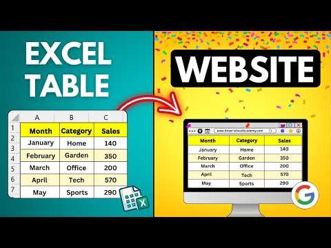 How to Turn an Excel Table Into a Live Website (No Code, Free)