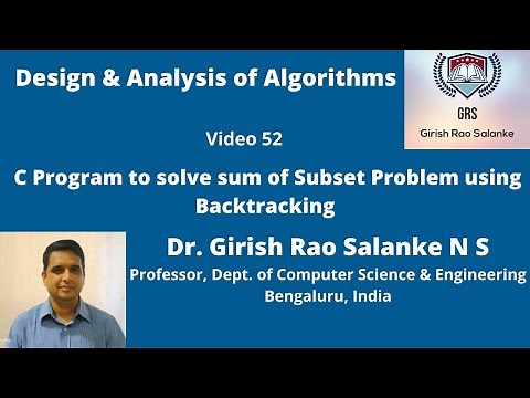 52 C Program to Solve Sum of Subset Problem using Backtracking