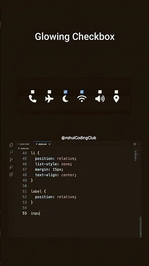 how to create glowing checkbox using HTML CSS 💚 #glowing #checkbox #html #css #rockettheme #python