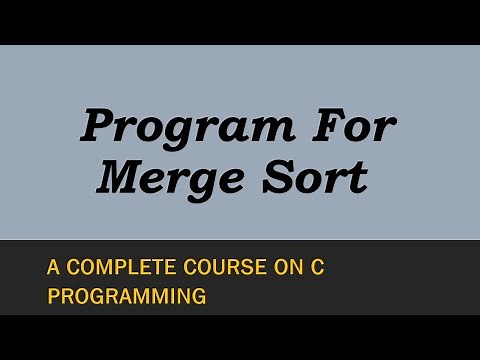 Program For Merge Sort in C