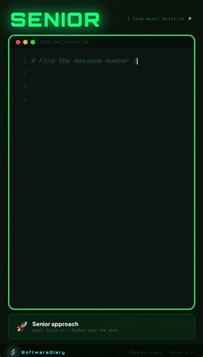 Junior vs Senior Python Developer 🐍 | Same Problem, Different Code! #ytshorts #coding #python