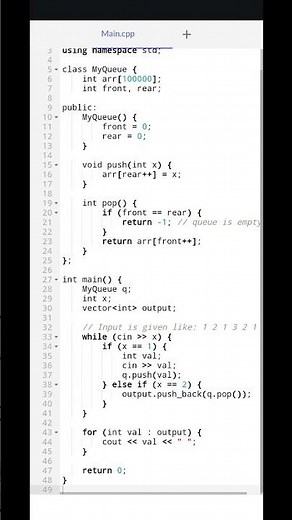 C++ Program to Implement Queue using Array | Push and Pop Operations on Queue