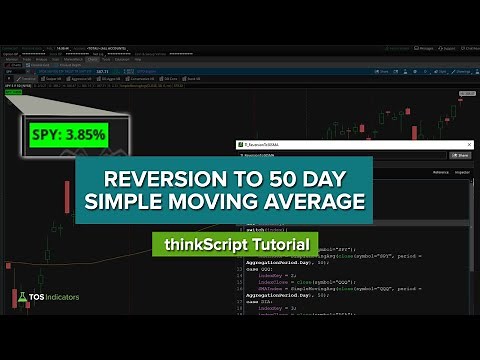 Reversion to the 50 Day SMA Labels (thinkScript tutorial)