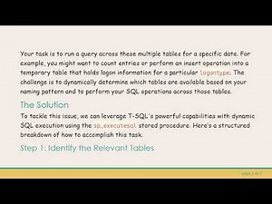 How to Efficiently Execute Queries Against Multiple Tables in SQL Server