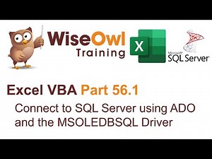 Excel VBA Introduction Part 56.1 - Connect to SQL Server using ADO and the MSOLEDBSQL Driver